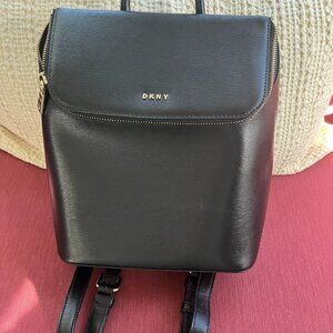 DKNY City Tilly Small Leather & Fabric Backpack Foldover Flap Backpack Purse City DKNY small Tilly backpack leather and fabric main image 3